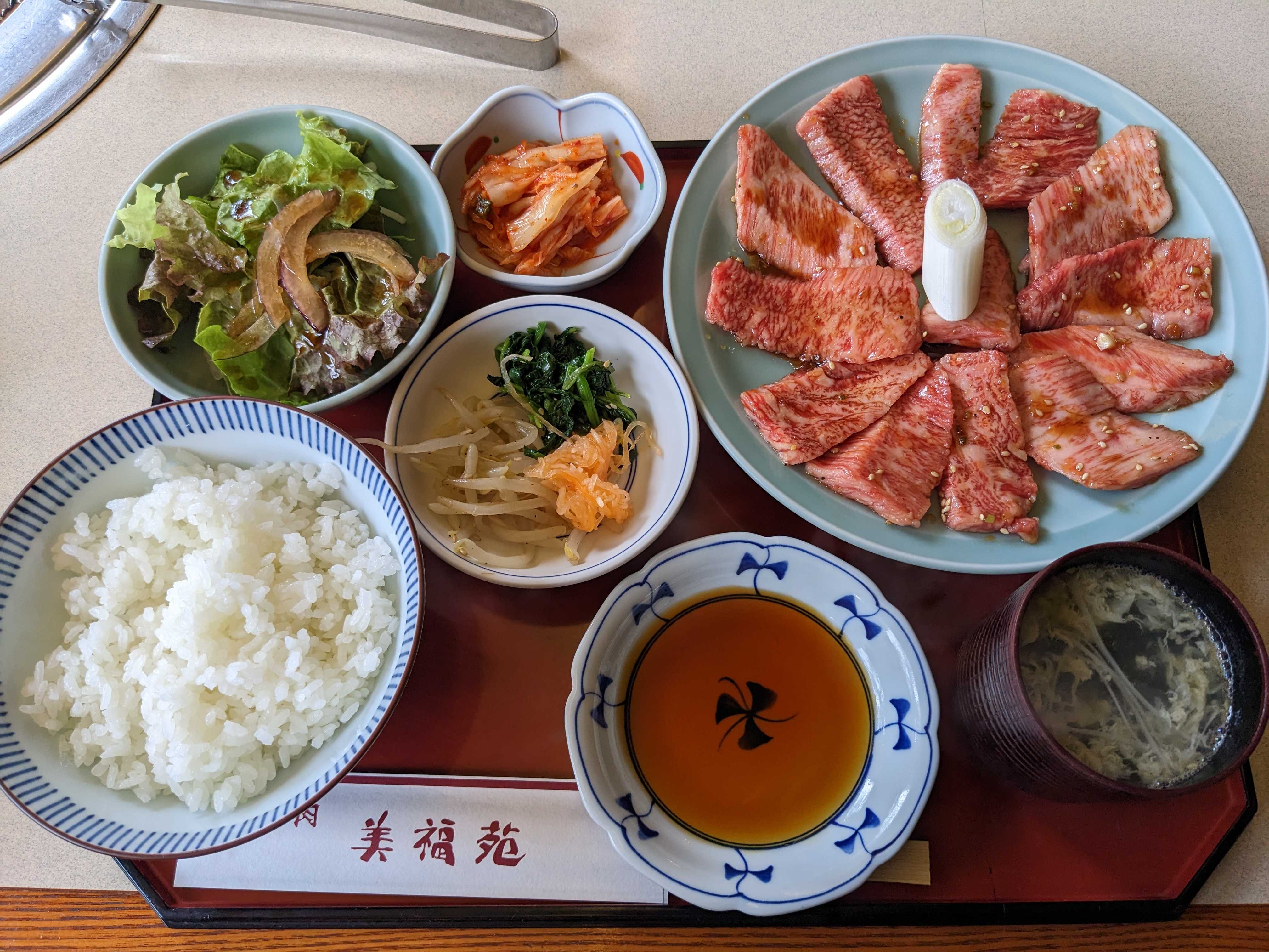 船橋市美福苑　カルビ焼1.5倍セットランチ