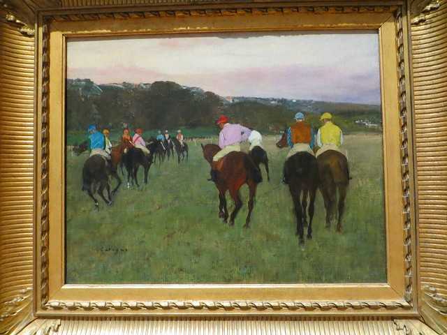 Amazon.co.jp: 絵画 エドガー・ドガ「ロンシャン競馬場の競走馬