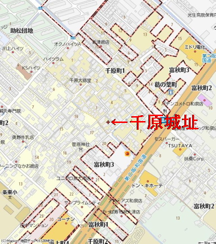 千原城址の地図