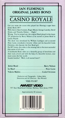 『0911　００７ ＣＡＳＩＮＯ ＲＯＹＡＬＥ THE ORIGINAL JAMES BOND　［ＶＨＳ］』ウラ面