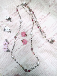 コットンパールのロングネックレス　2013/11