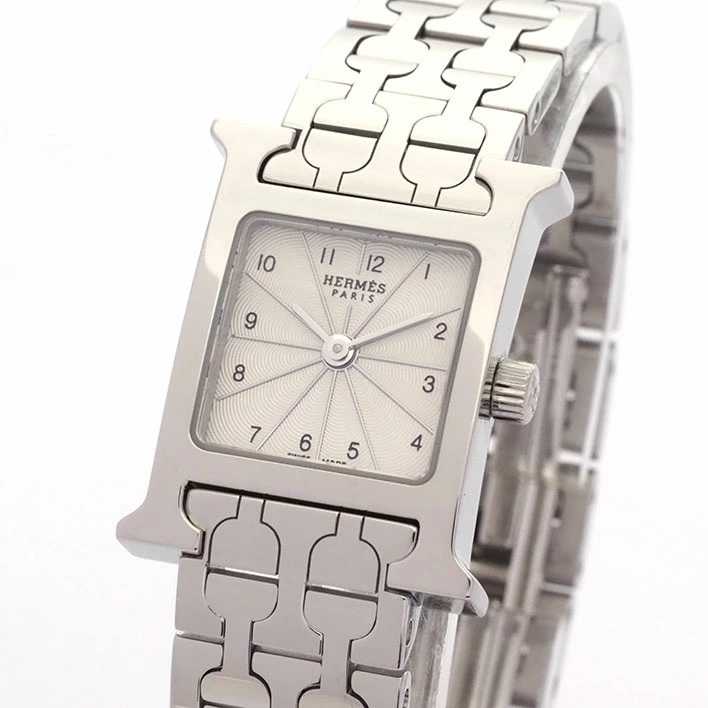 エルメス Hウォッチ 上品なスクエアフェイスのレディースウォッチ