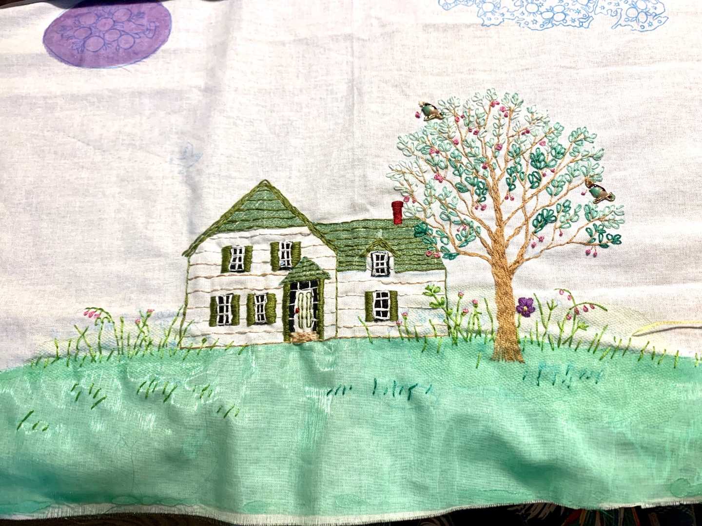 赤毛のアンの島の立体刺繍しました 今日は グリーンゲイブルスの草花を刺繍 Music Land 私の庭の花たち 楽天ブログ