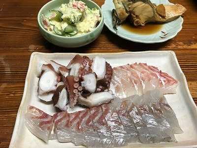 ニベ鯛とタコの刺身 ニベの煮つけ あんこのつぶやき おやじの単身日記 楽天ブログ