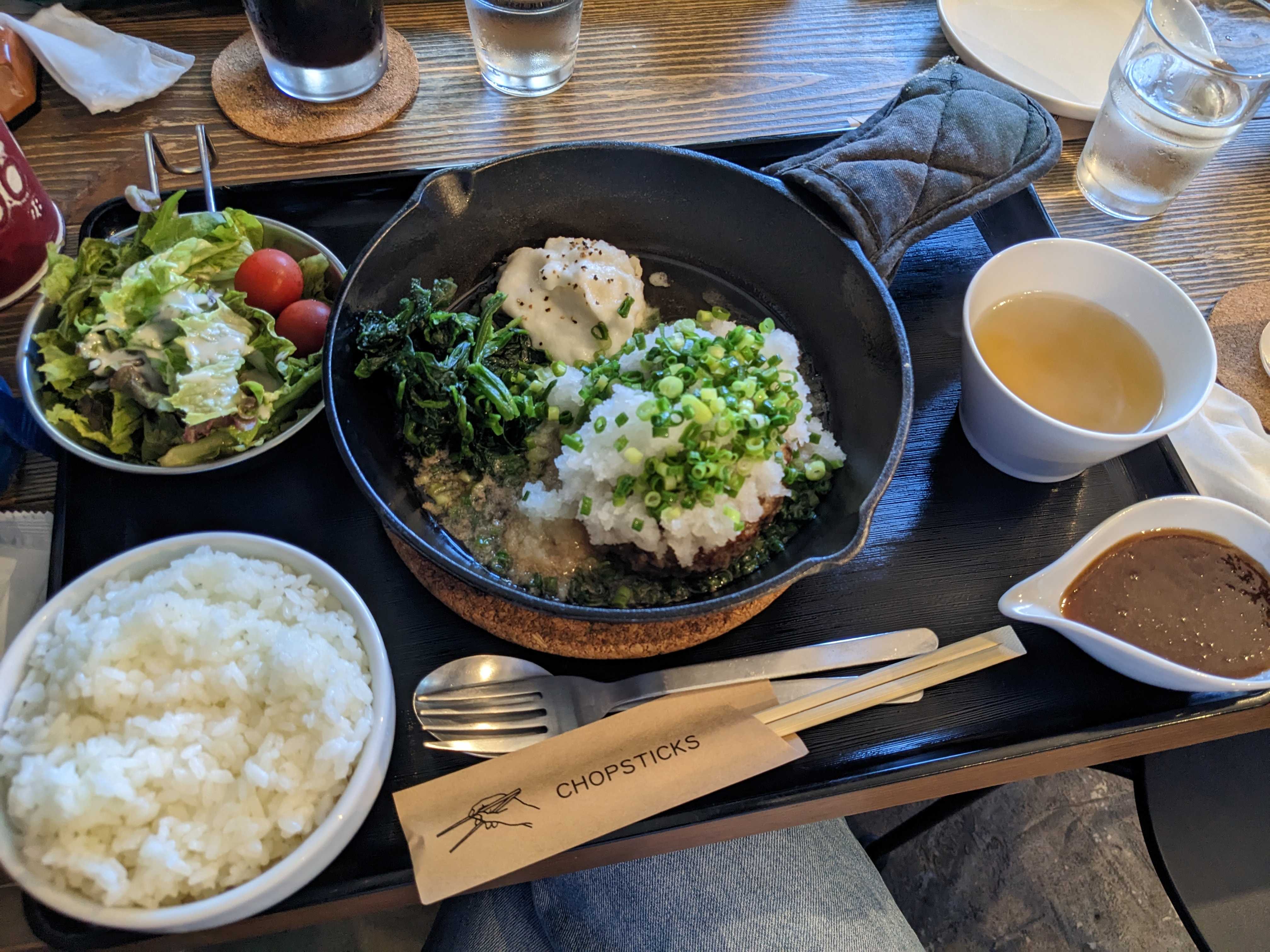 千葉県夷隅郡大多喜町さすらいカフェ　和風おろしハンバーグセット