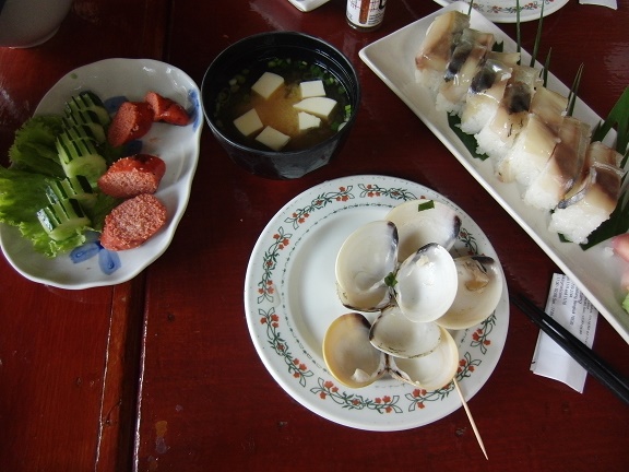 鱈子焼きと鯖の押し寿司