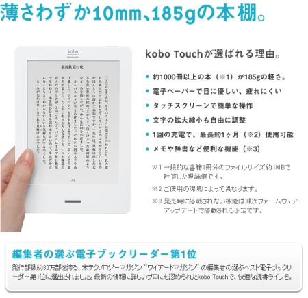 楽天 kobo Touch