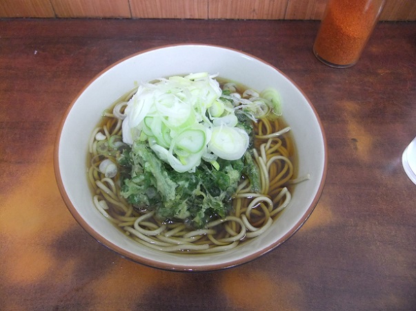 会津＠堀切の天ぷらそば(春菊天)１