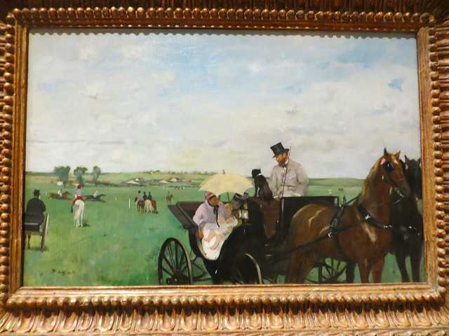 ドガの辛い時代の作品 競馬場の馬車 La voiture aux courses 田舎の