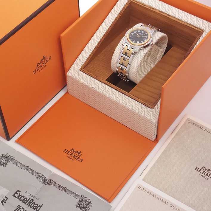 エルメス クリッパー ゴールド×シルバーの上品なコンビデザイン