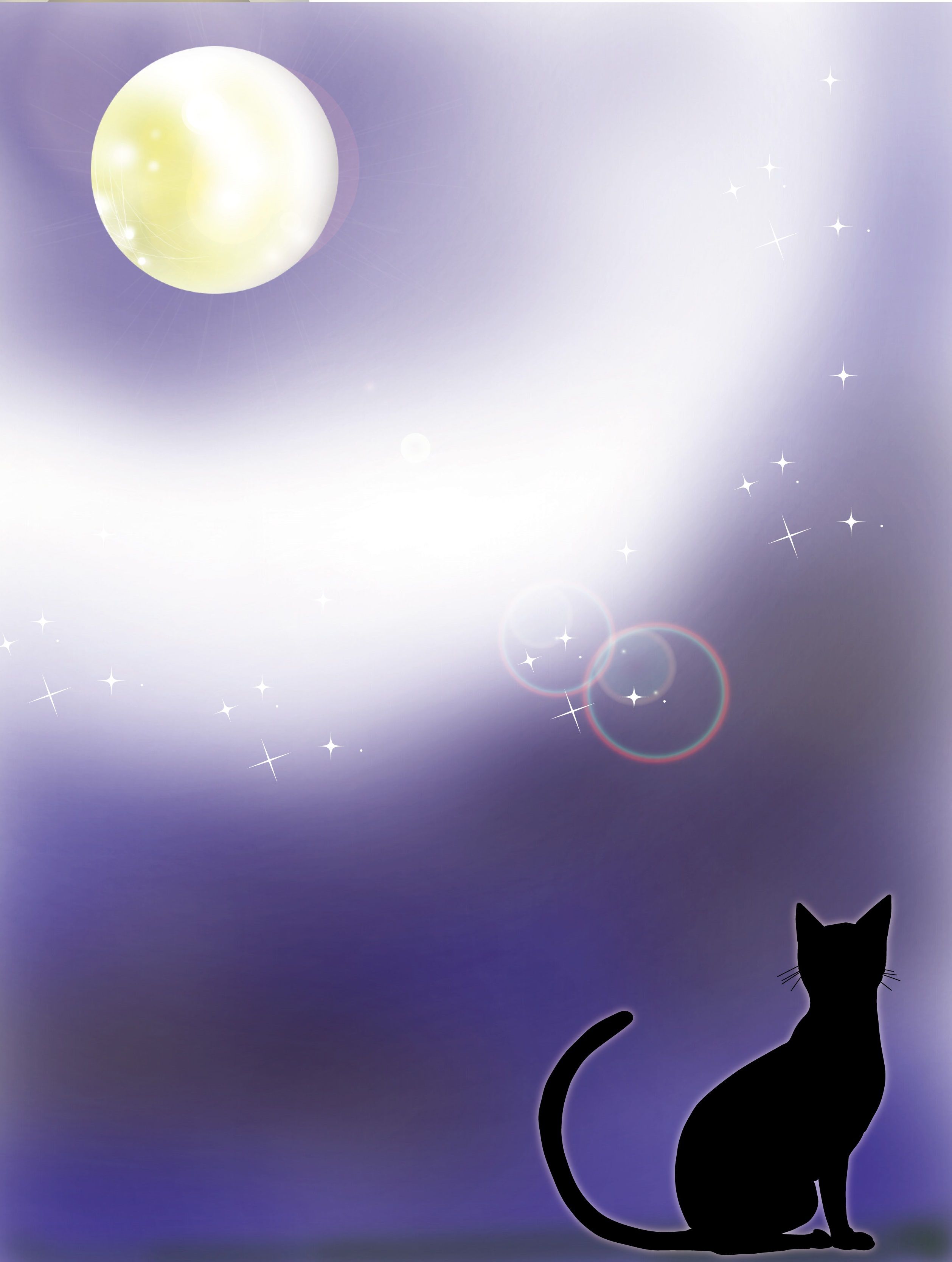 上 綺麗 かっこいい 猫 月 イラスト Michikiuchiyamabo5