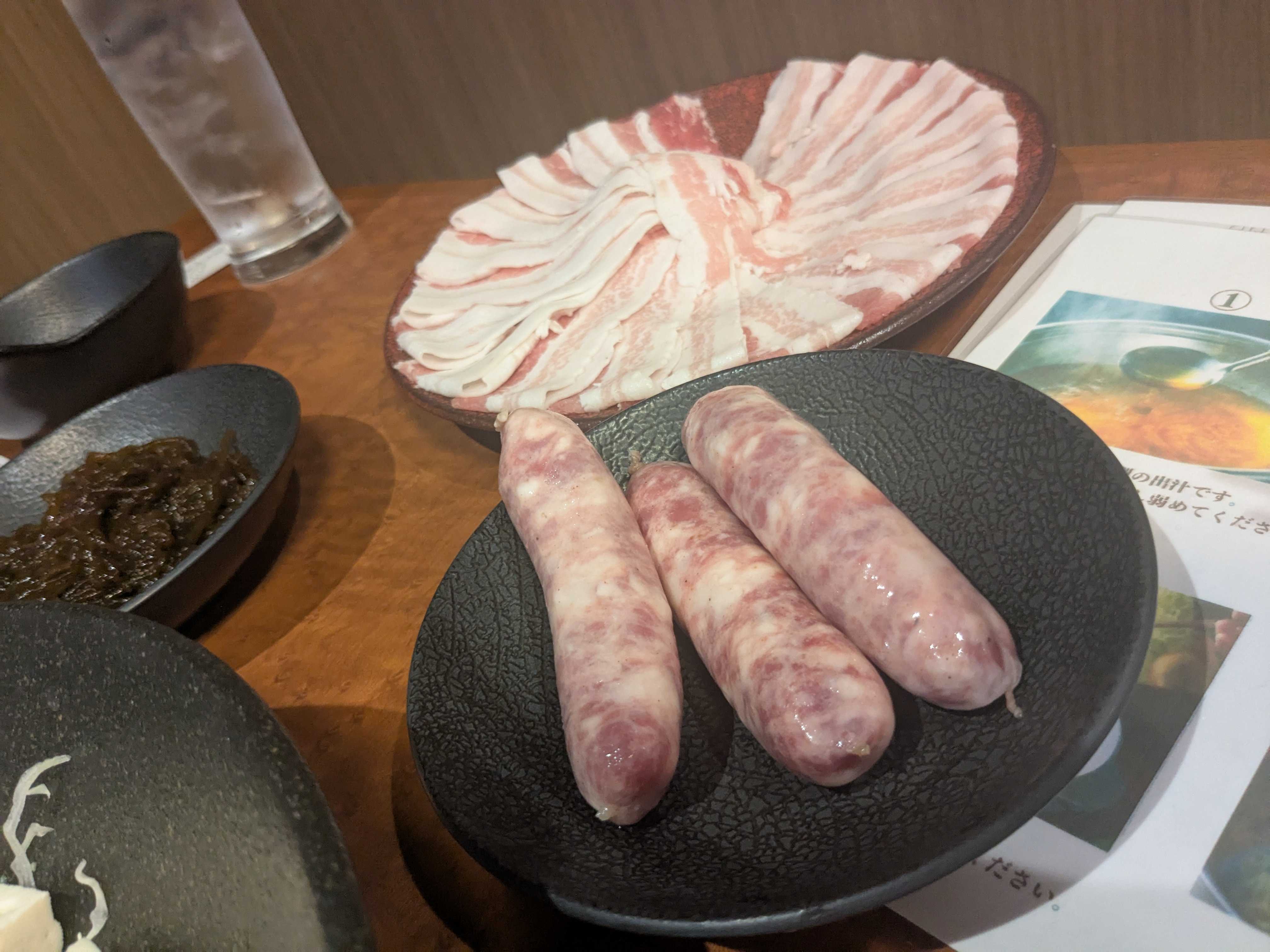 あぐー豚しゃぶしゃぶ専門店オーシャンBoo！ 石垣店 子連れディナー　アグー豚ウインナー