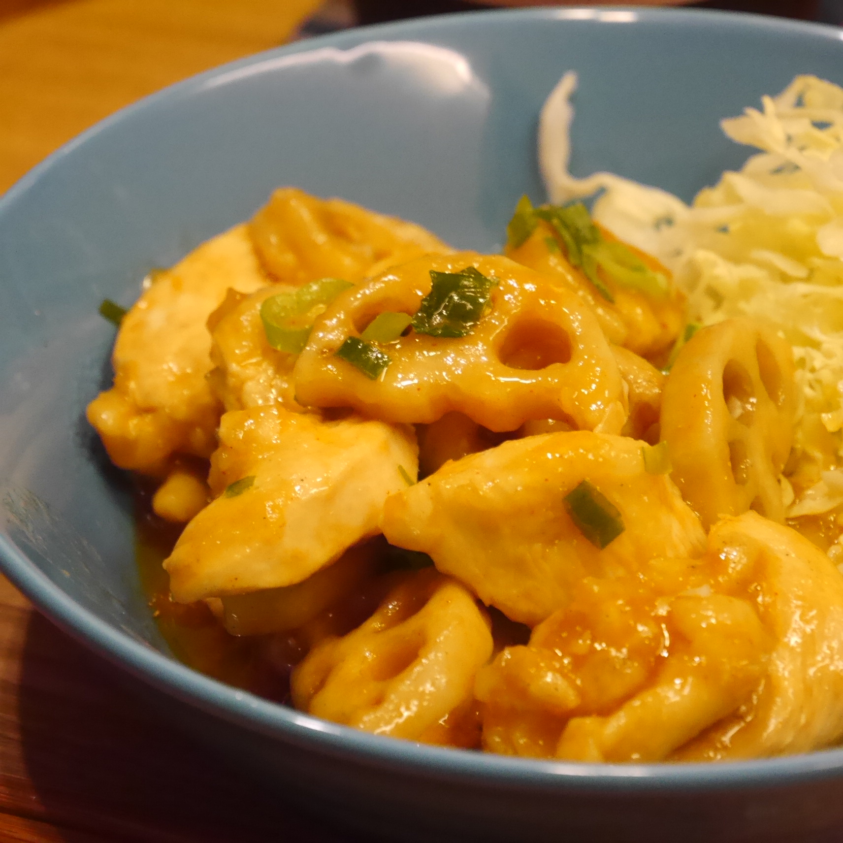 鶏むね肉とレンコンでヤンニョムチキン風_up