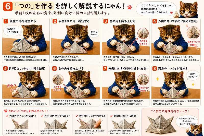 にゃんこ先生とつくる新聞紙かぶと