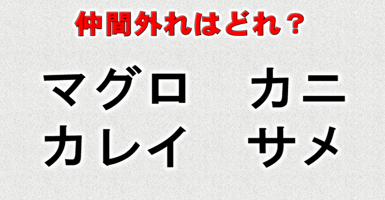 仲間外れはどれ 他と違う種類のものを選んでください 問 クイズどうでしょう 楽天ブログ