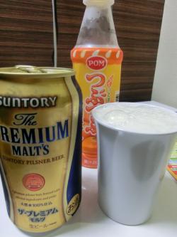 ホテルでビール