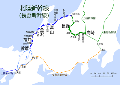 北陸新幹線　地図　2015年開通予定