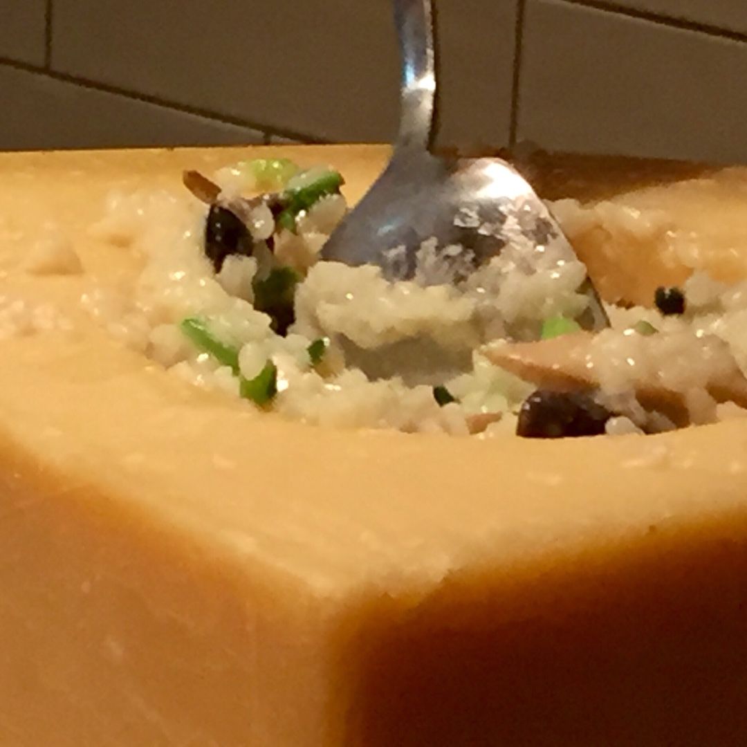 「コシヒカリ」と季節野菜と酒粕のチーズリゾット