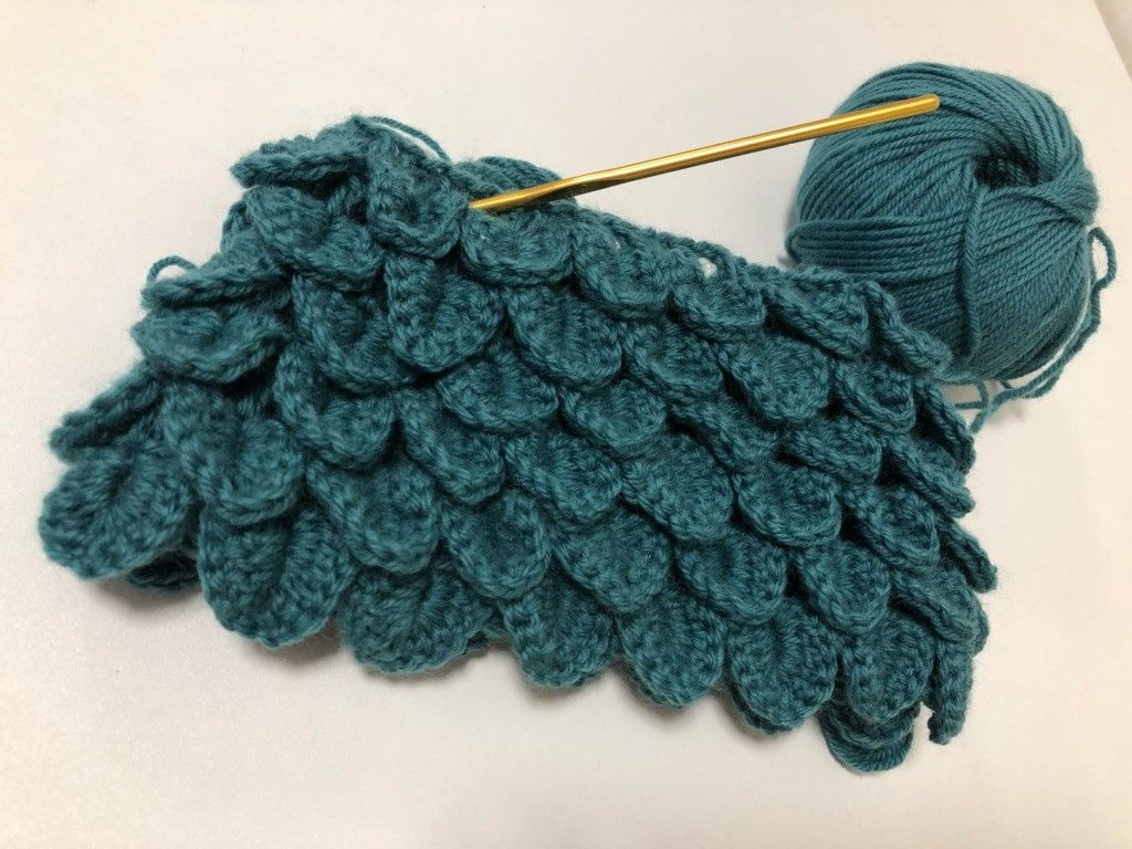 ママが毛糸で 編み編み グリーンの毛糸で試し編み クロコダイルステッチ フレグランスのお部屋 楽天ブログ