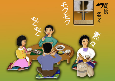 ちゃぶ台で食事.jpg