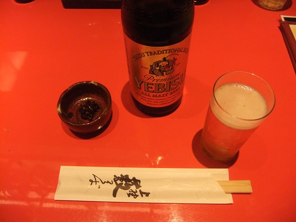上野薮蕎麦のエビスビール