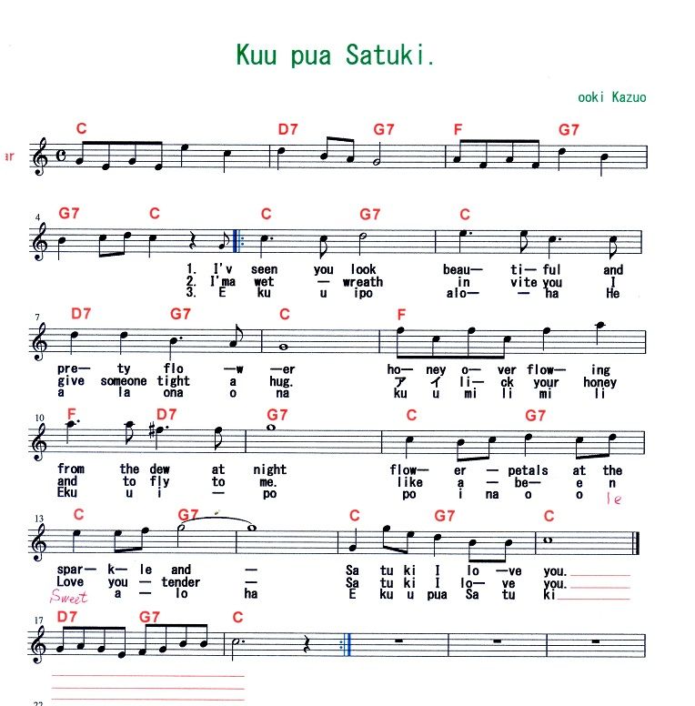 オリジナル曲をアップ 大木一男のハワイアン活動と趣味の楽しみ 楽天ブログ
