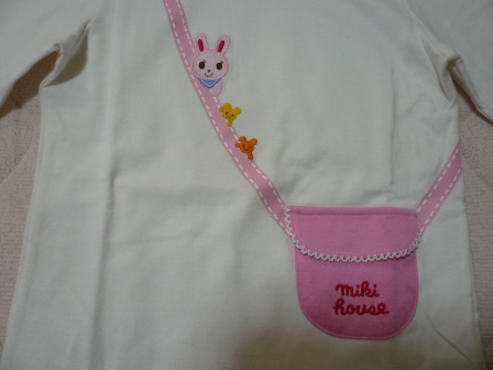 2015ミキハウス新春福袋１万円110ｃｍ女の子ネタバレ中身うさこポシェトロングＴシャツアップリケ拡大.JPG