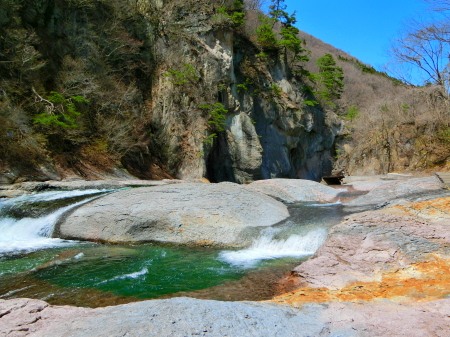 吹割の滝　上流を一望に望む