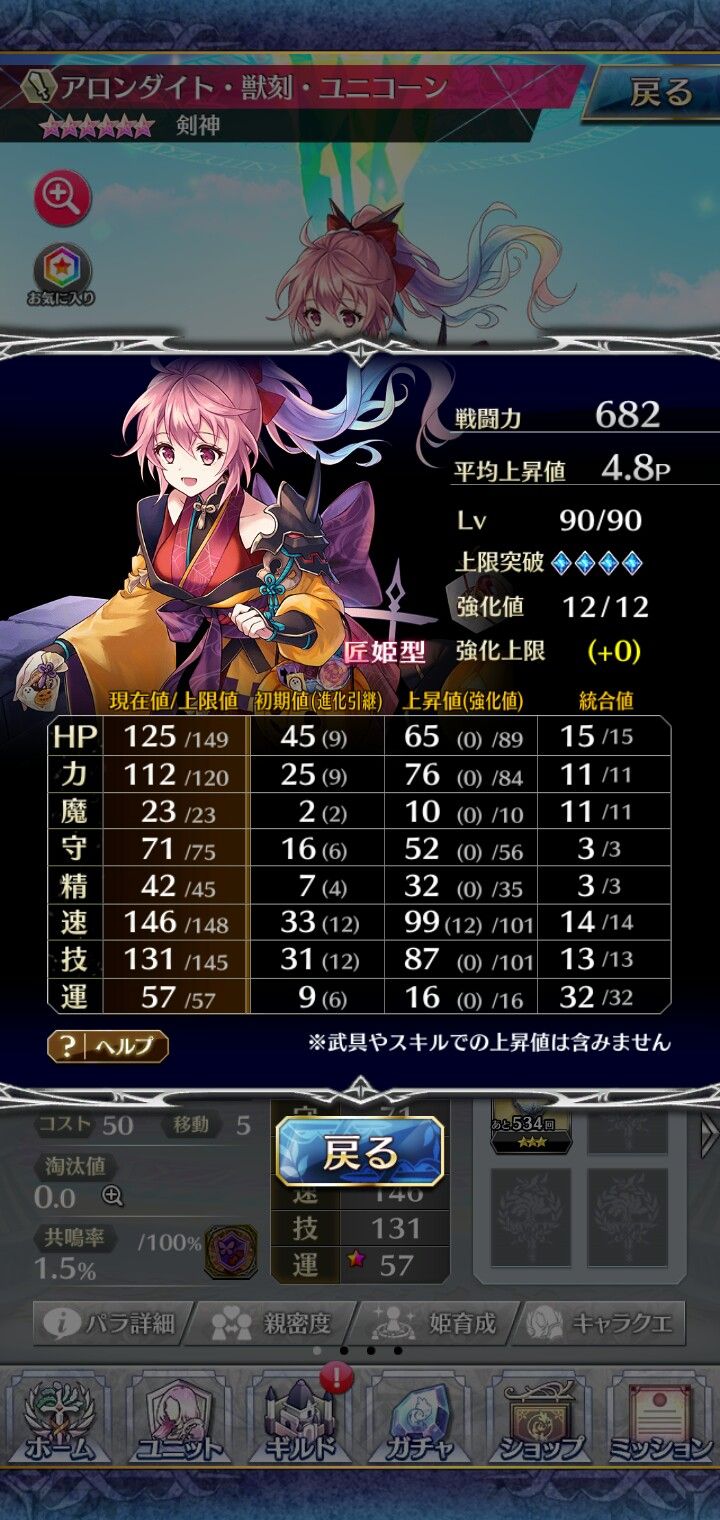 アロンダイト 獣刻 ユニコーン ハロウィンver 匠型 育成結果 フュトのファンキル日記season2 楽天ブログ アロンダイト 獣刻 ユニコーン ハロウィンver 匠型 育成結果 フュトのファンキル日記season2 楽天ブログ