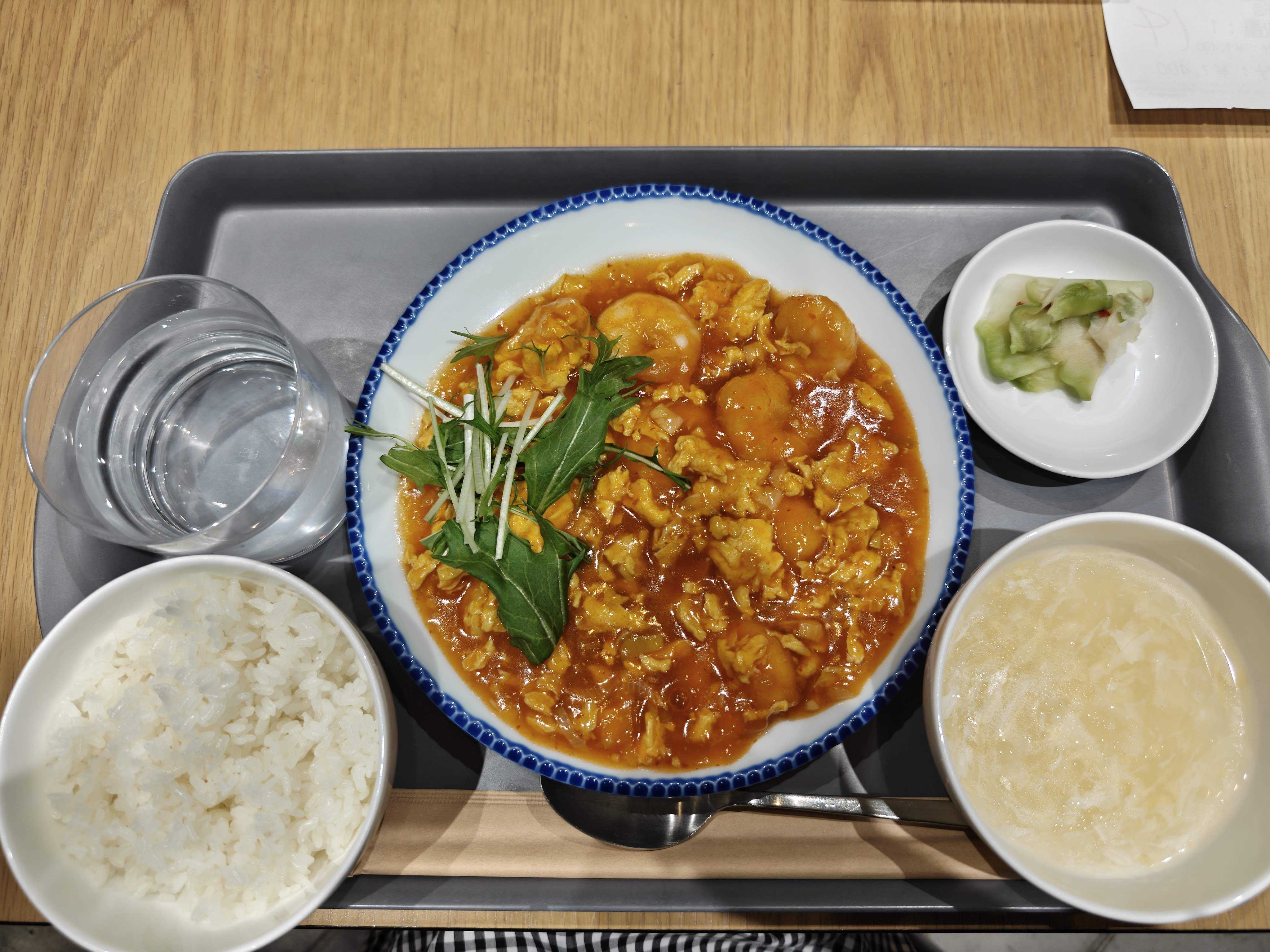 虎ノ門ヒルズ T－MARKET 雅宝 ARBOL seiro 平日ランチ　ふわとろたまごのエビチリ御膳