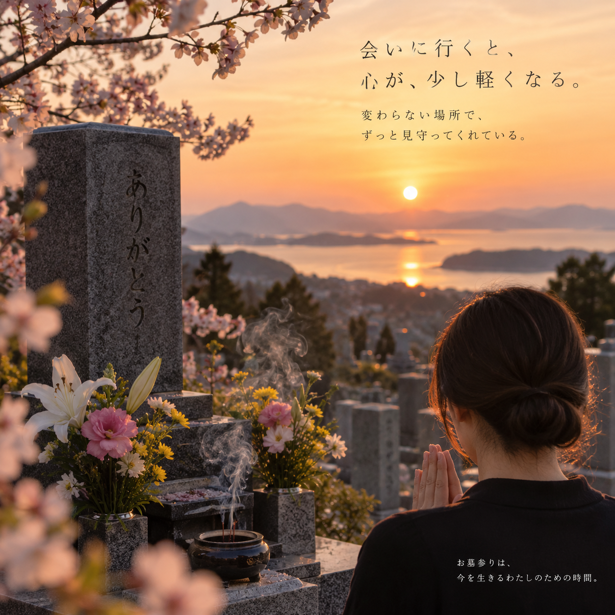 お彼岸お供え物お線香 「迷った時、会いに行く場所」  「近況報告をしに行く」  「自分の原点に戻る時間」