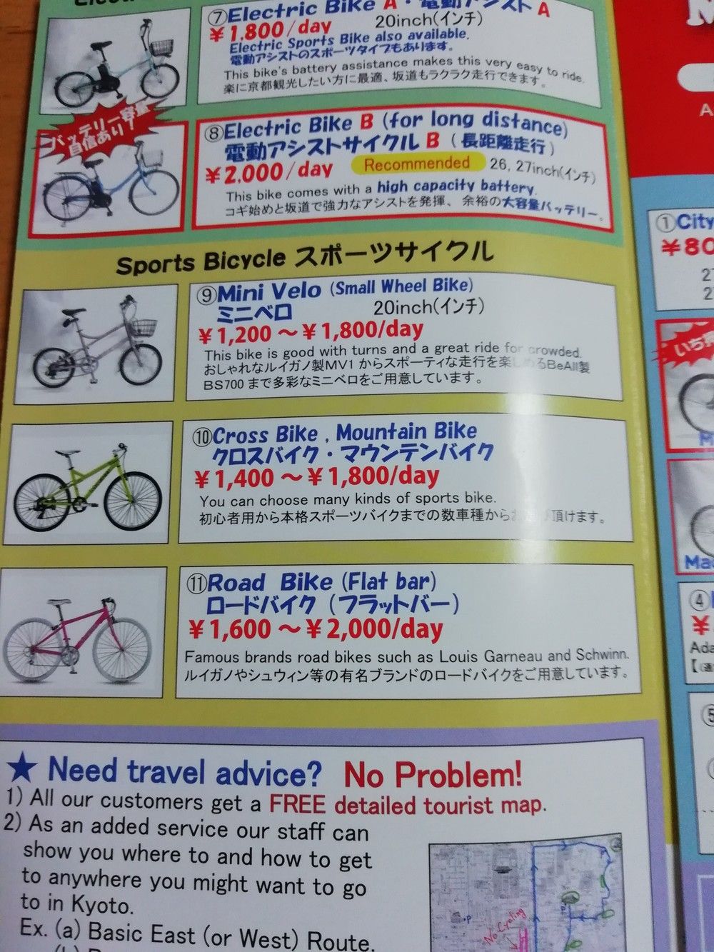 京都の自転車乗りそんしの京都自転車マップ
