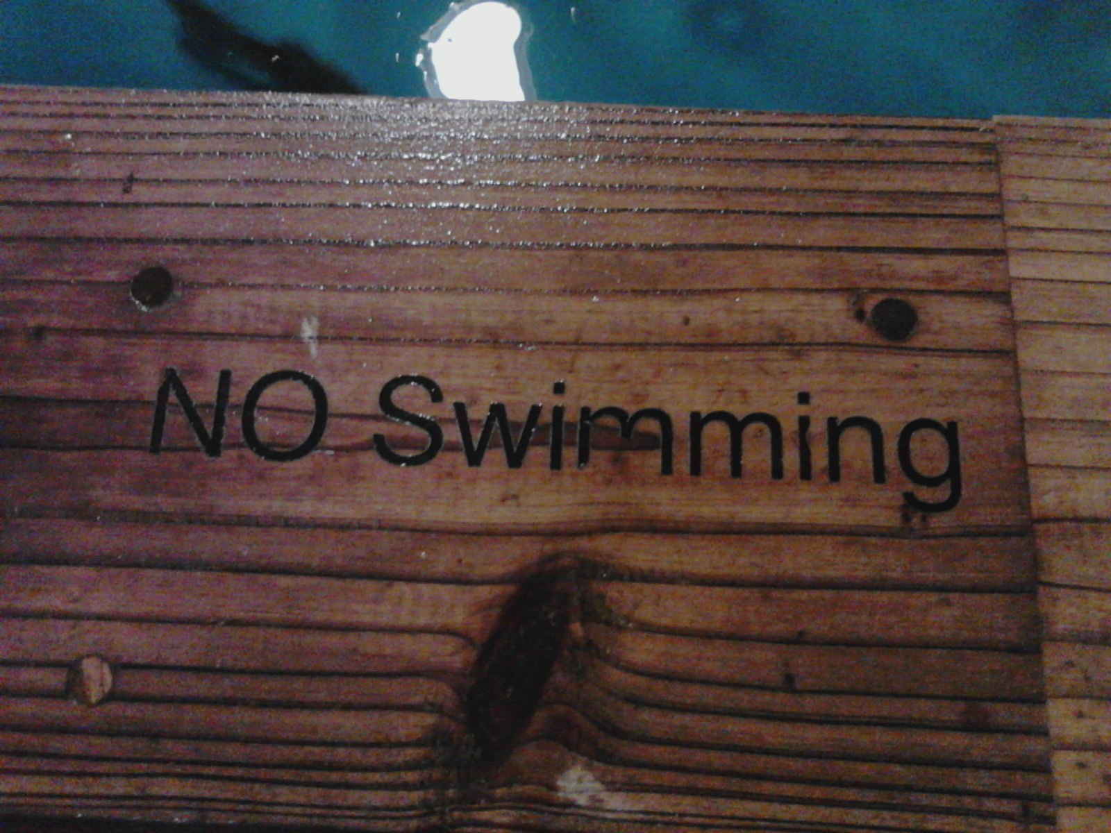 No swimming