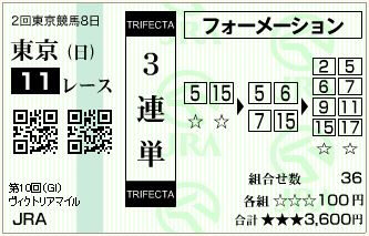 15.ヴィクトリアＭ（三連単フォーメーション）