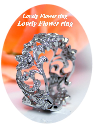 Lovely Flower ring 　“ 可愛い花模様 ” この繊細な透かし模様が　　美しい指輪で完成　元町エクセル宝飾