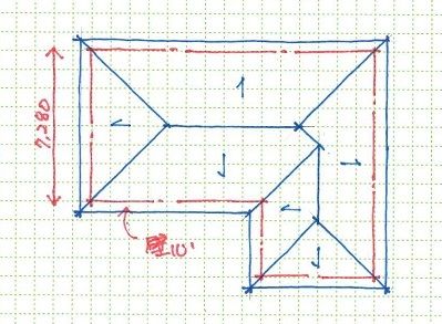 寄棟屋根を考えてみよう 解答 二級建築士 設計製図試験への最端製図 Com 楽天ブログ