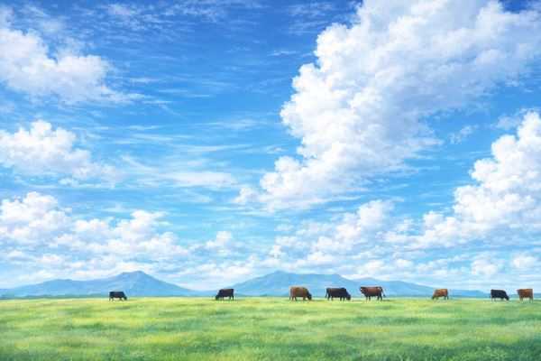 ※写真を元にAIさんが描いた阿蘇の風景