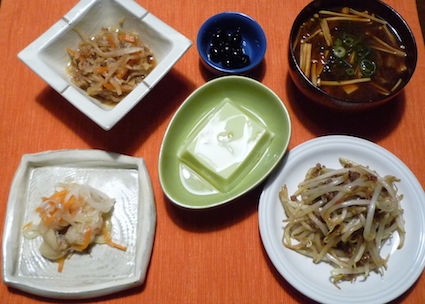 2014.05.21もやしとひき肉炒め＆はものマリネ＆枝豆豆腐＆切干し大根4.jpg