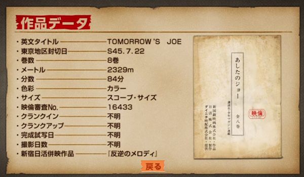 石橋正次 主演 あしたのジョー 1970年 日活映画 おじなみの日記 楽天ブログ