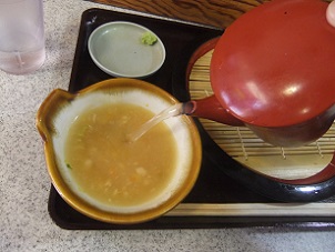 かめや新橋店のそば湯