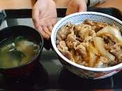 2014年 吉野家にて