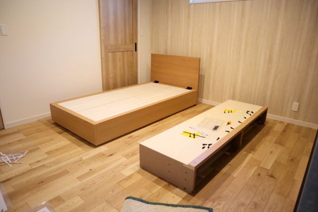 2月17日 家具搬入 無印良品の収納ベッド編 | 木のおうちノート ～古河