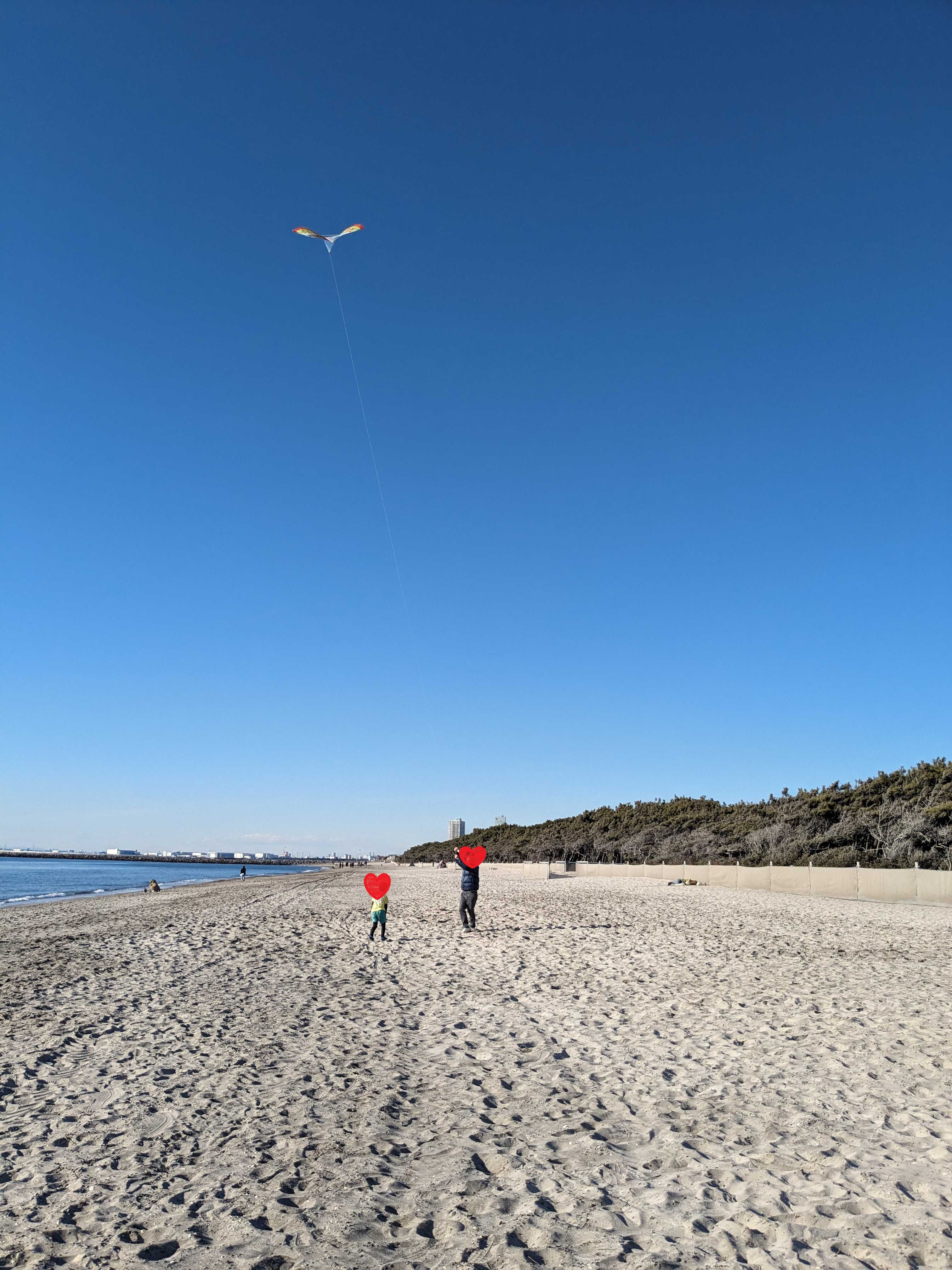 稲毛海浜公園　いなげの浜で凧揚げ
