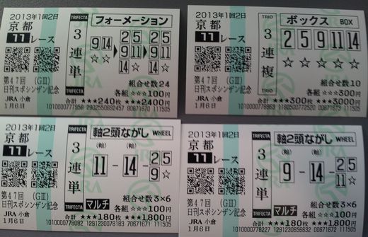 20130106_ｼﾝｻﾞﾝ記念外れ馬券