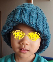 スリット帽ブルー子供着画