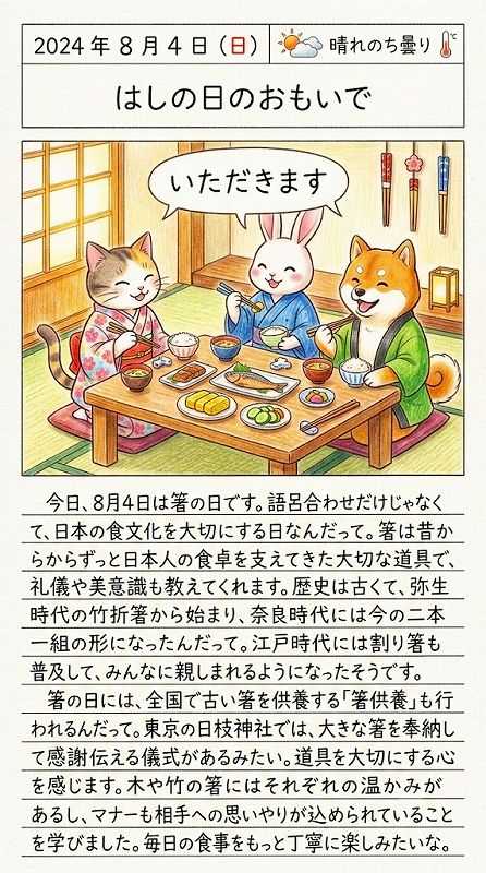 8月4日は箸の日