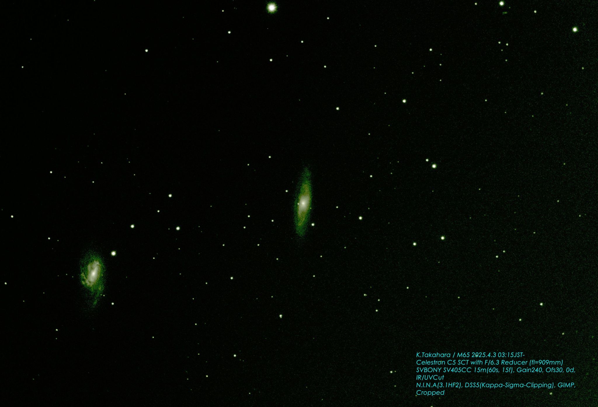 M65 Messier Color メシエカタログ その11(M61ーM66) | 趣味って大事よね! - 楽天ブログ