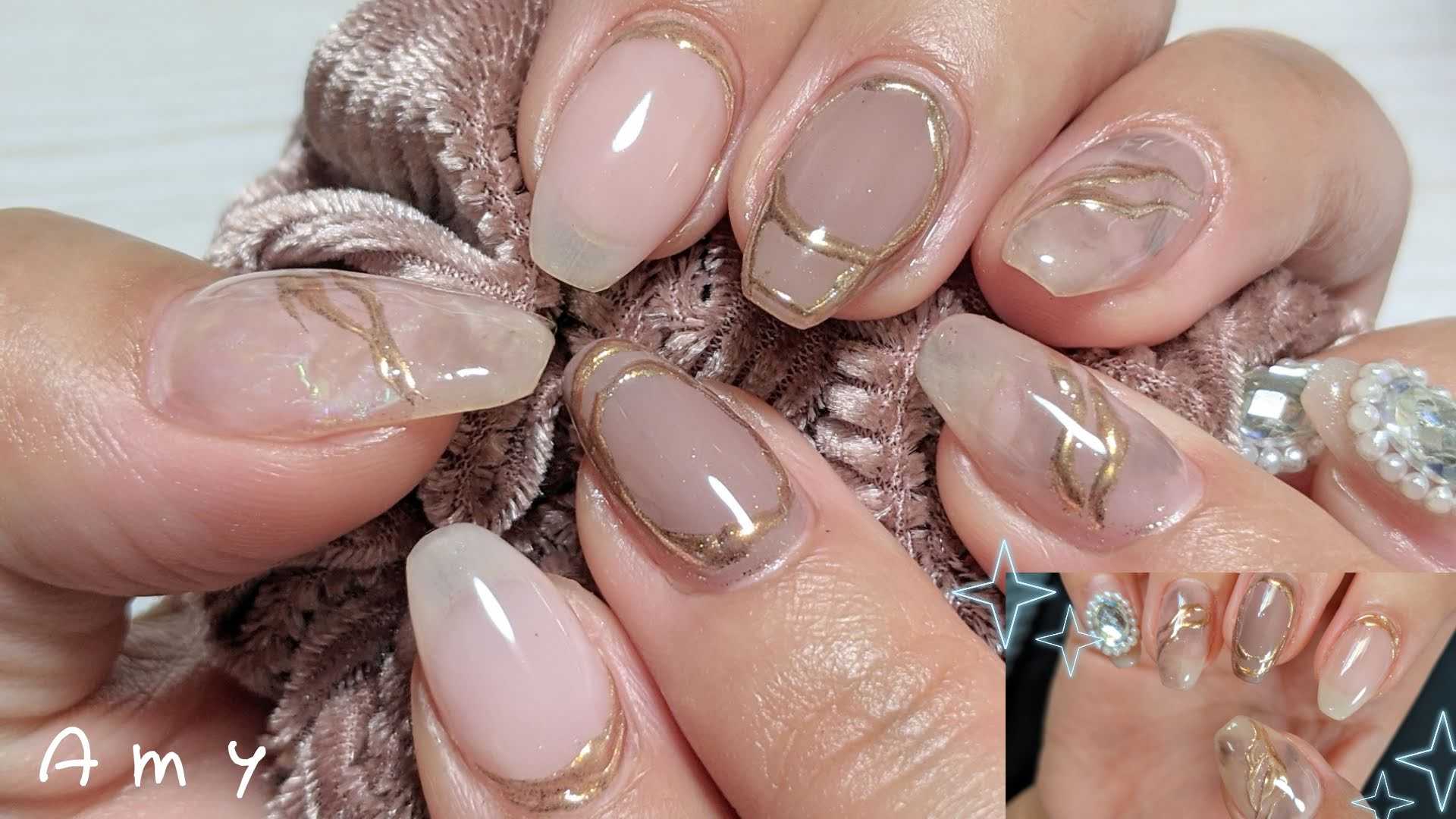 セリアジェルでローズブラウンな天然石ネイル Rose Brown Nails And Marble Nailart Engsub Amy S Nail Journal 楽天ブログ
