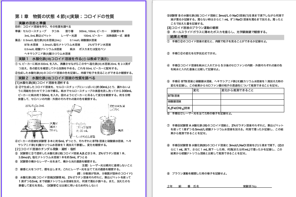 生徒実験 コロイドの性質 行いました 高校化学の教材 分子と結晶模型の ベンゼン屋 楽天ブログ