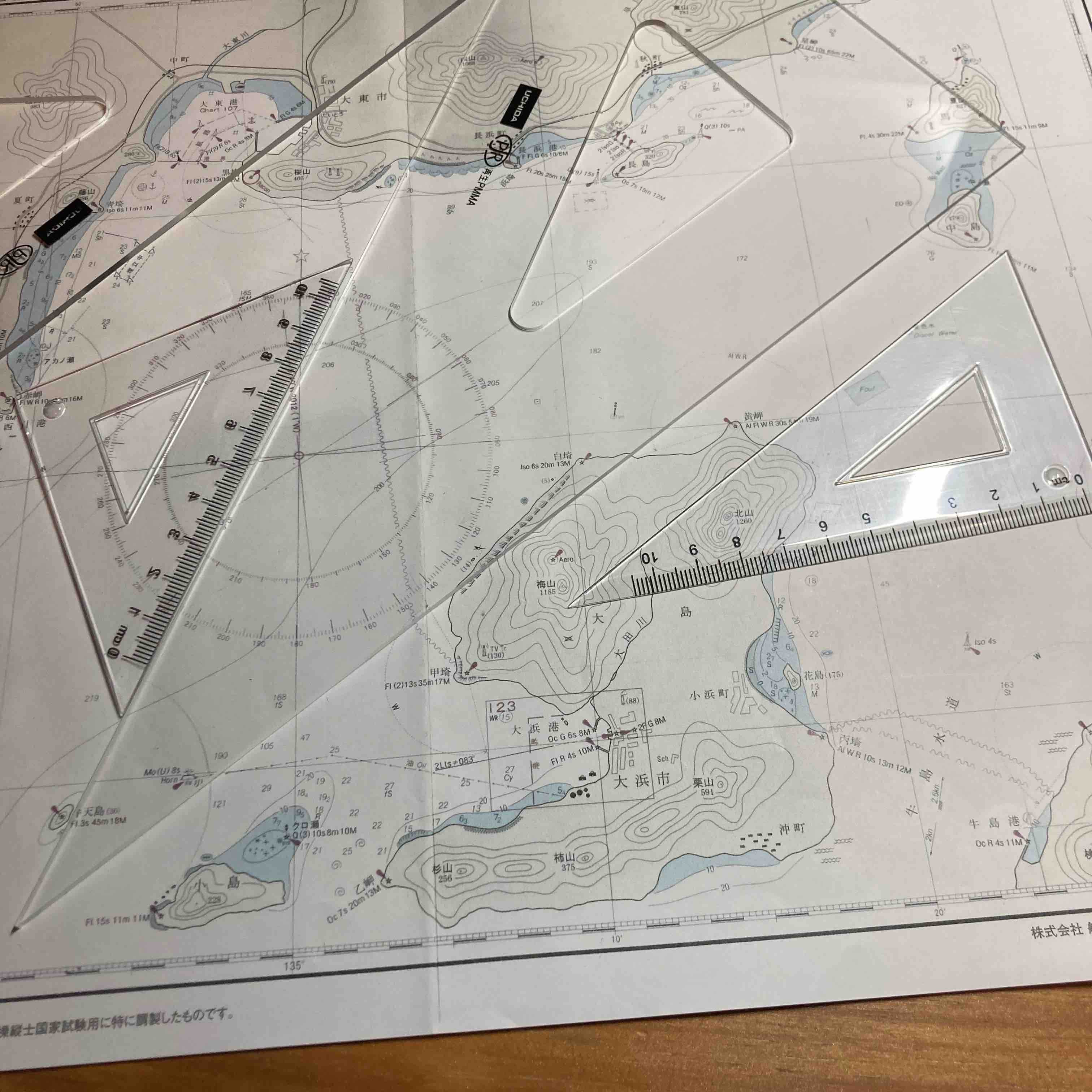 【最新版】小型船舶免許２級→１級ステップアップ製図セット　ディバイダー　三角定規 得】小型船舶1級受験 早く解くなら製図用三角定規とデバイダーを